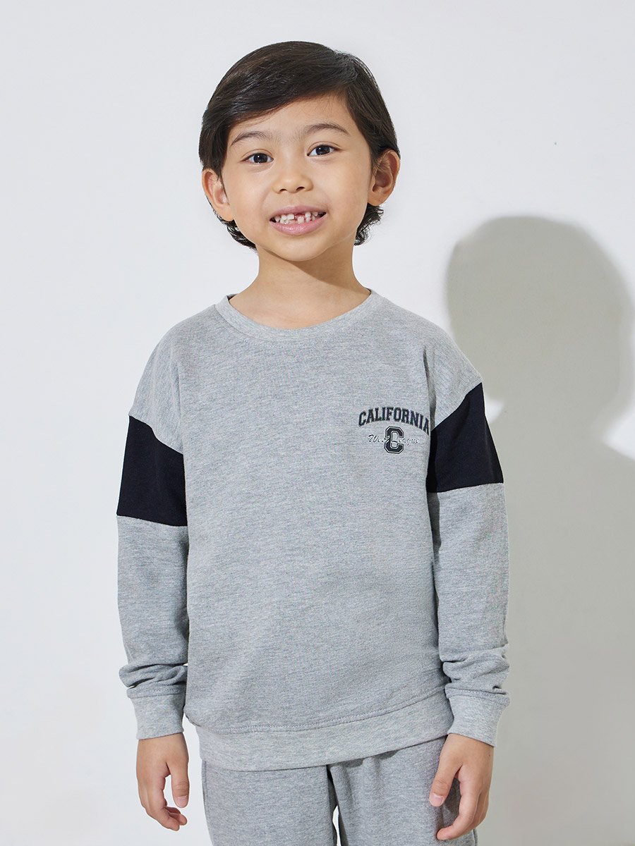 Boys Grey Graphic Print Regular Fit Sweatshirt and Joggers Set