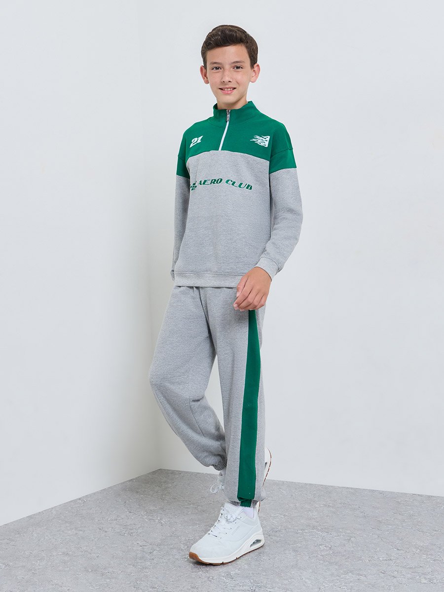 Teen Boys Regular Fit Half-Zip Sweatshirt and Joggers Set