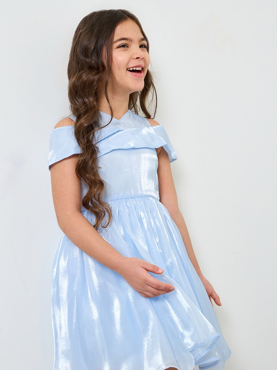 Girls A-Line Knee-Length Green Dress