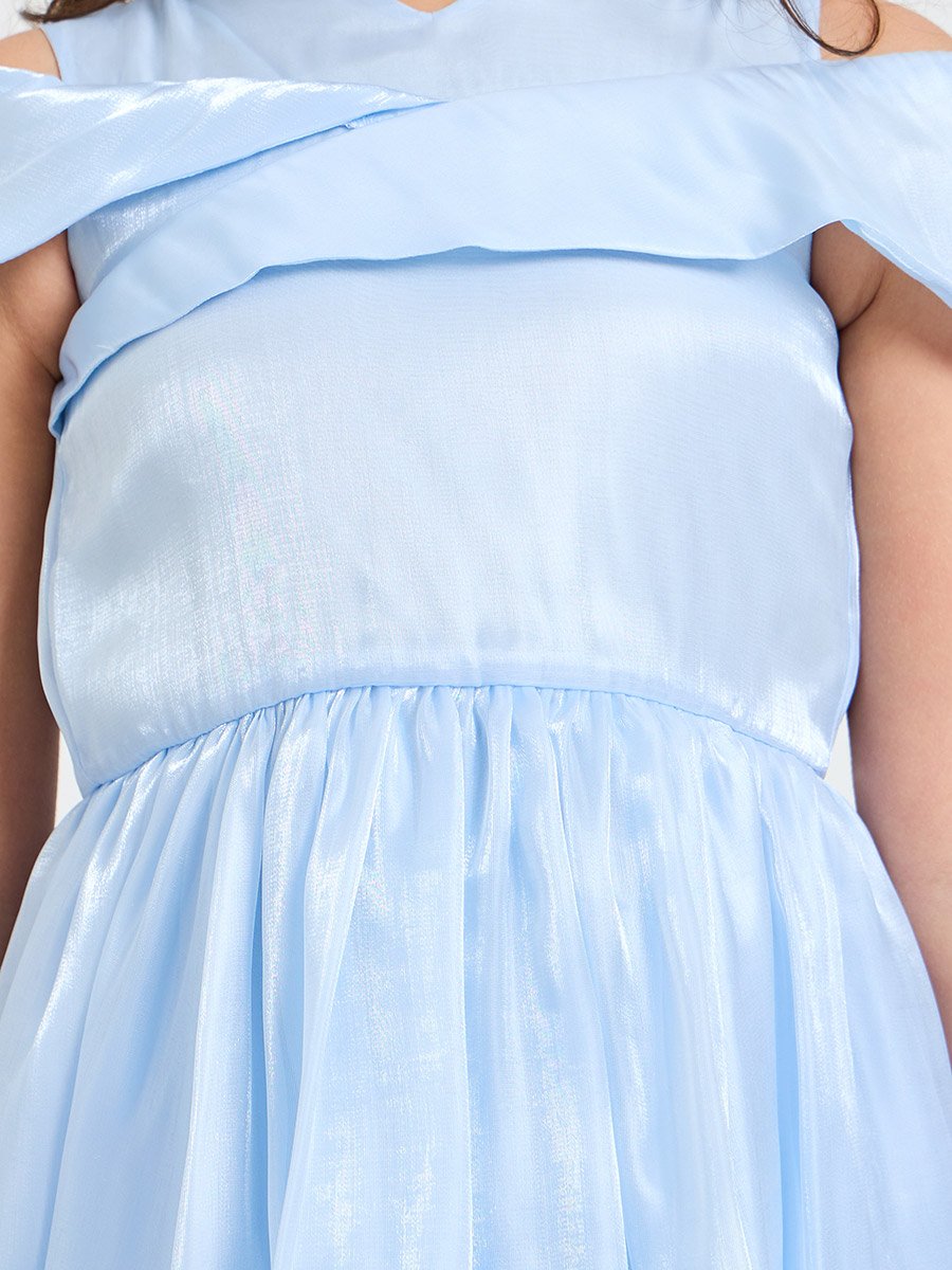 Girls A-Line Knee-Length Green Dress
