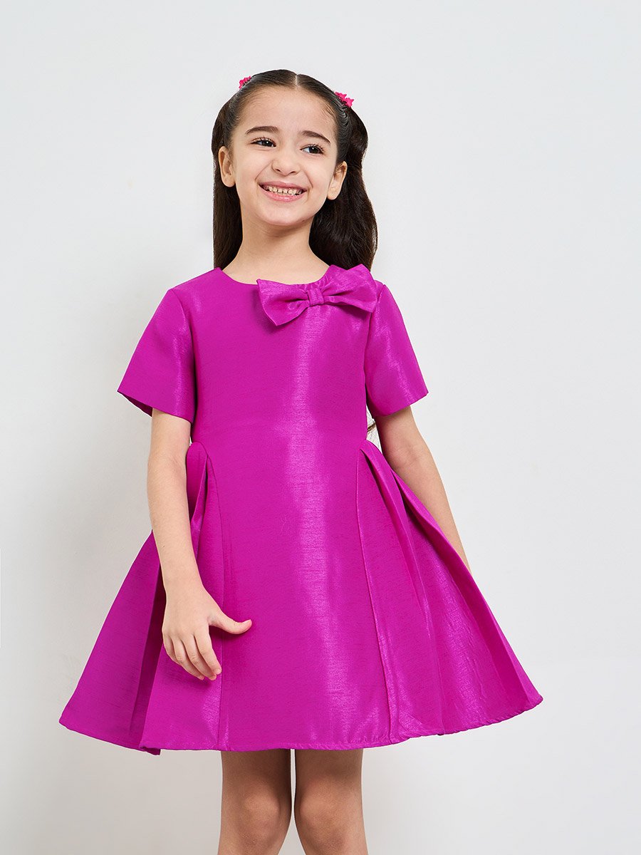 Girls Ribbon Detail A-Line Dress