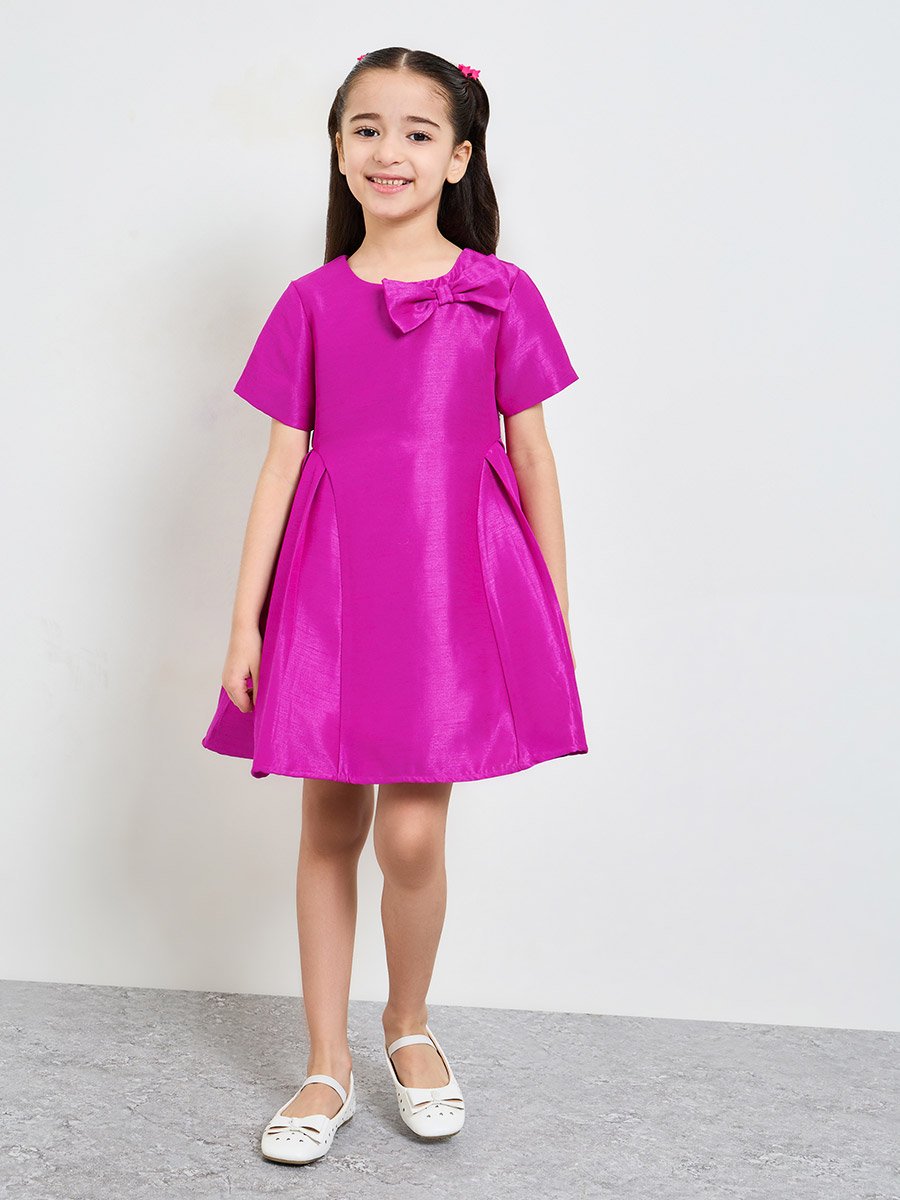 Girls Ribbon Detail A-Line Dress