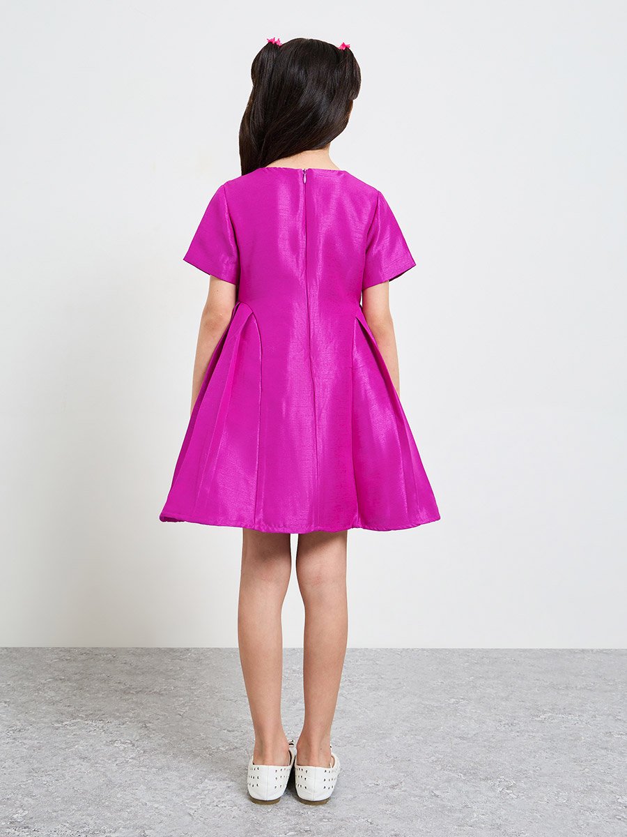 Girls Ribbon Detail A-Line Dress