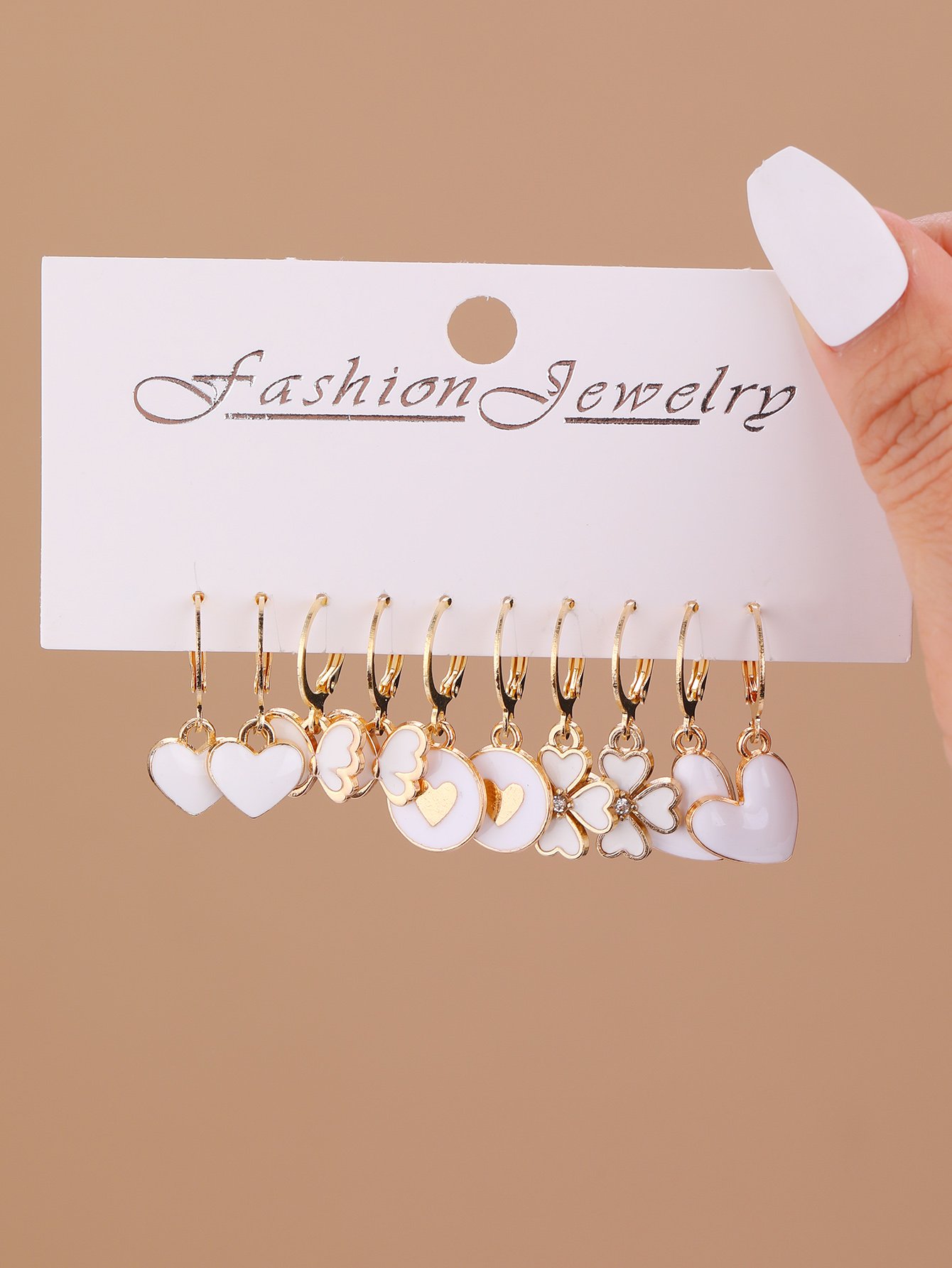 Girls Set of 5 - Heart Butterfly Drop Earrings