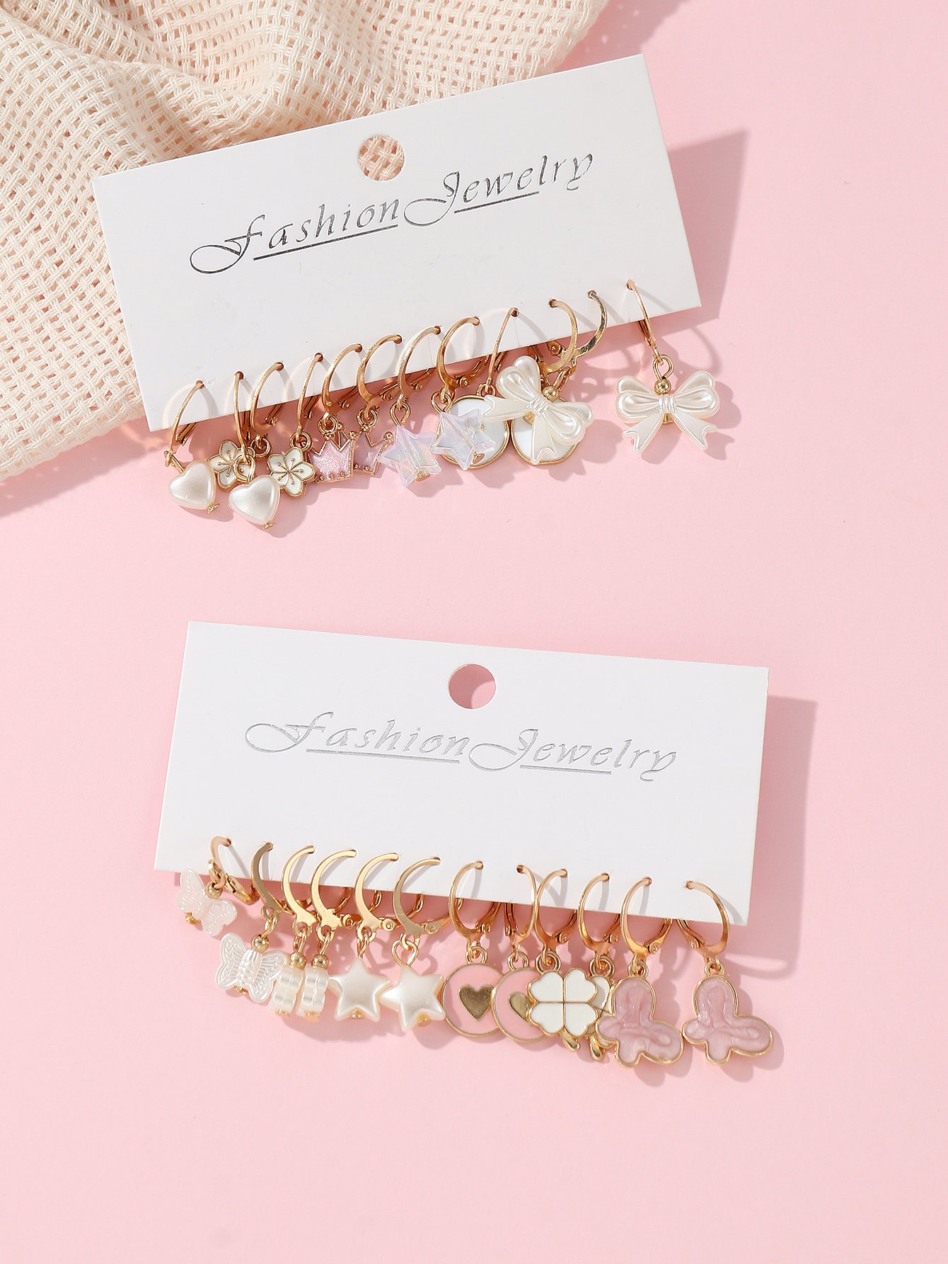 Girls Set of 12 - Butterfly Hoop Earrings