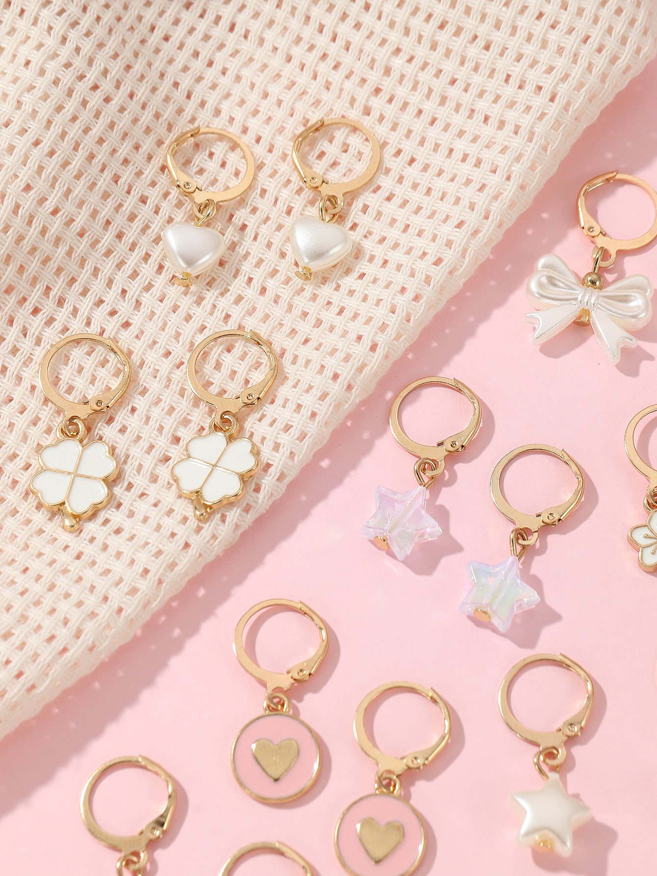 Girls Set of 12 - Butterfly Hoop Earrings