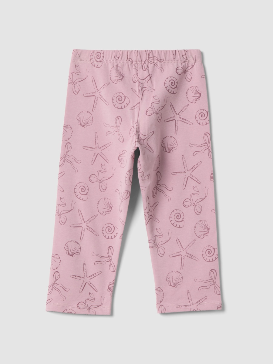 Girls Pink Cotton Skinny Leggings