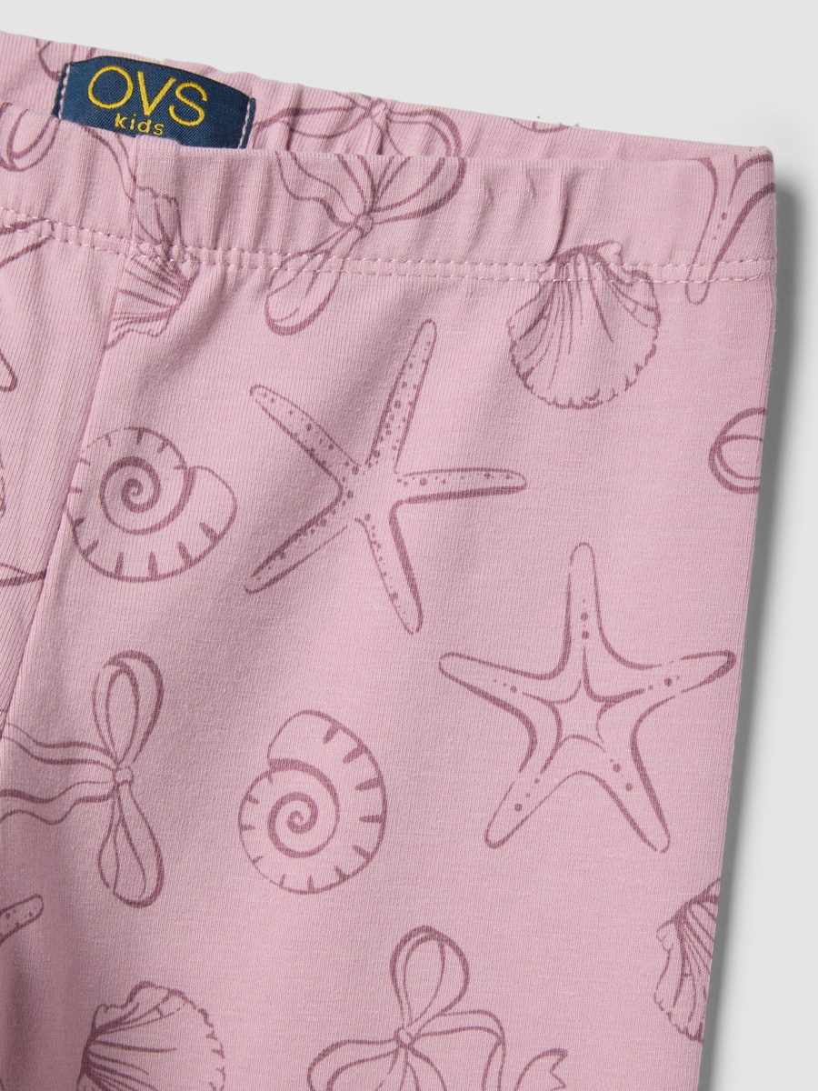 Girls Pink Cotton Skinny Leggings