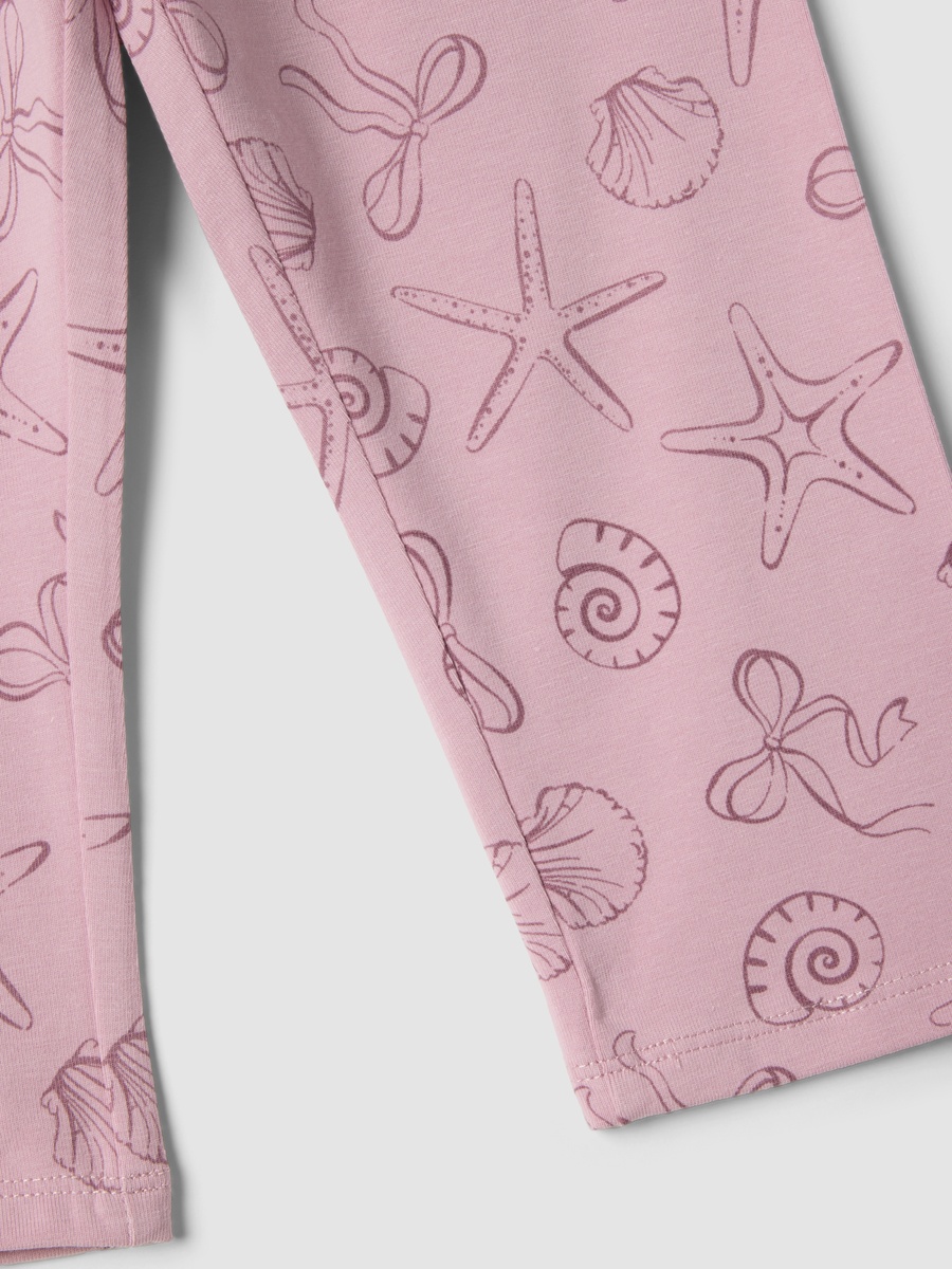 Girls Pink Cotton Skinny Leggings