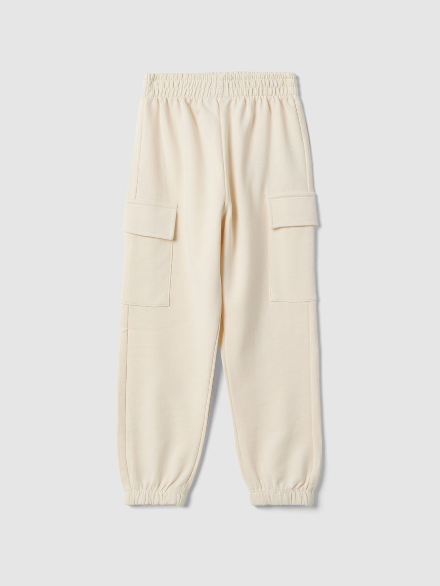 Girls Beige Pure Cotton Regular Fit Cargo Trousers