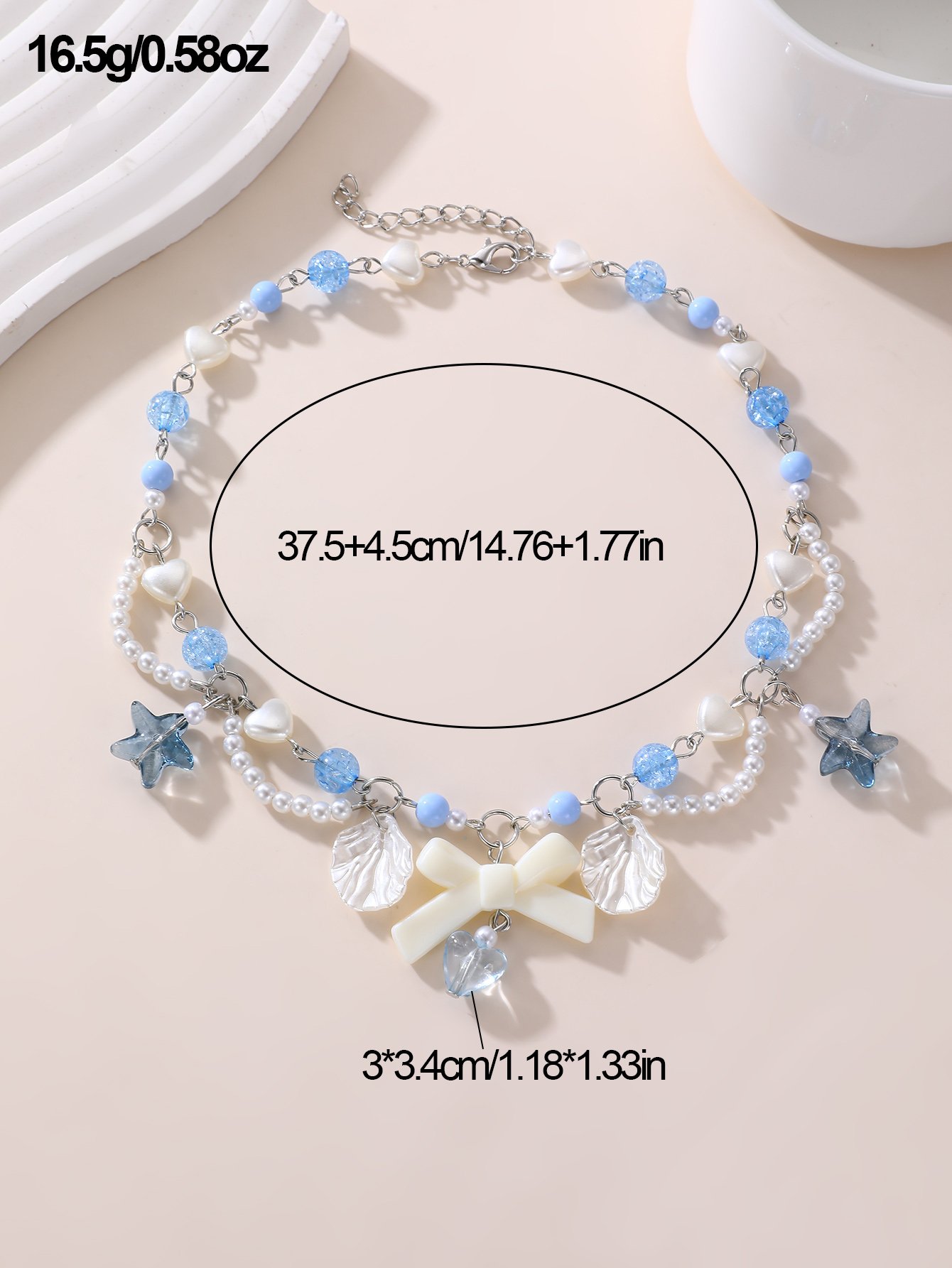 Girls Multi-Color Beaded Charm Necklace