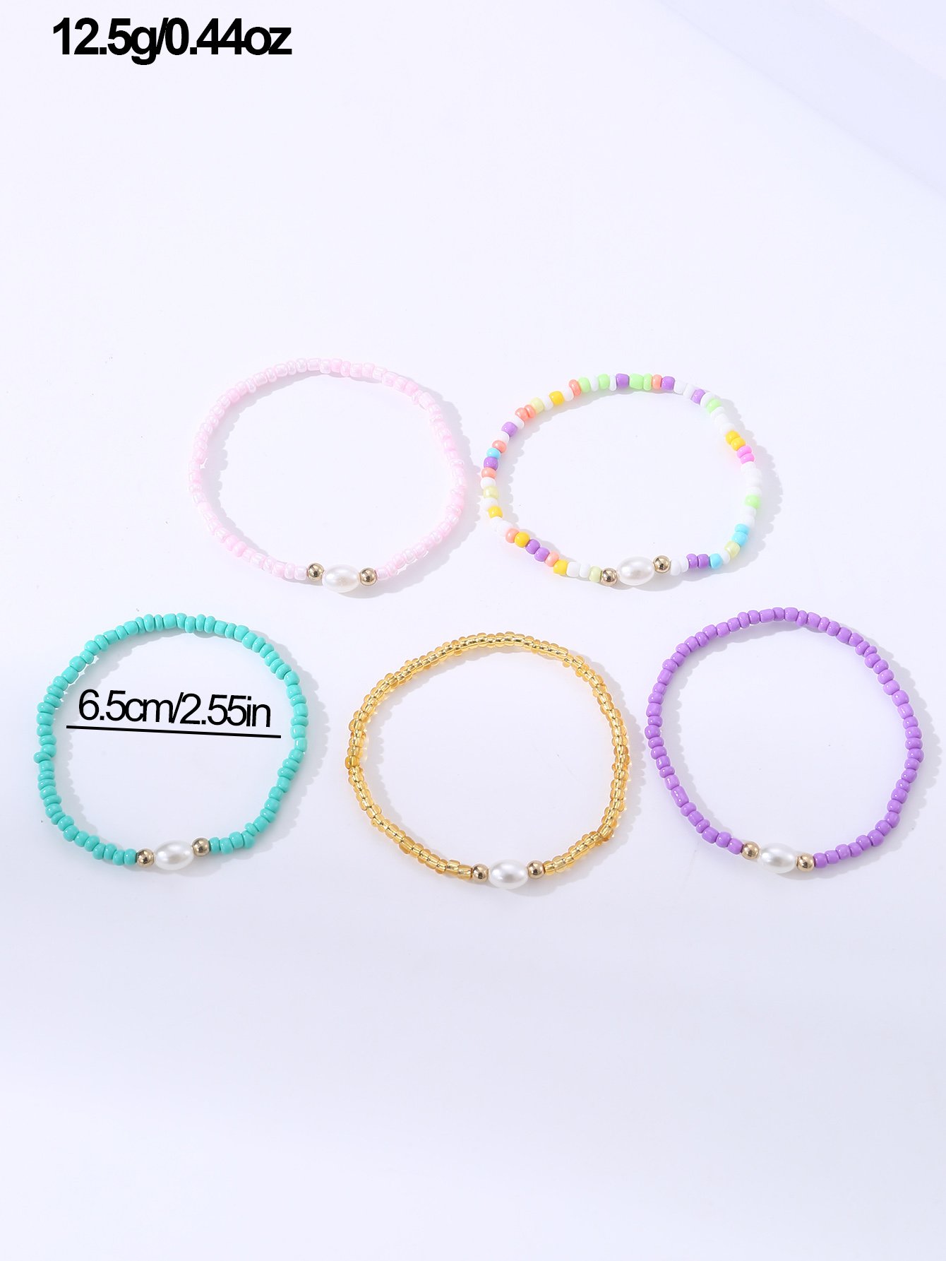 Pack of 5 - Girls Multi-Color Beaded Bracelets
