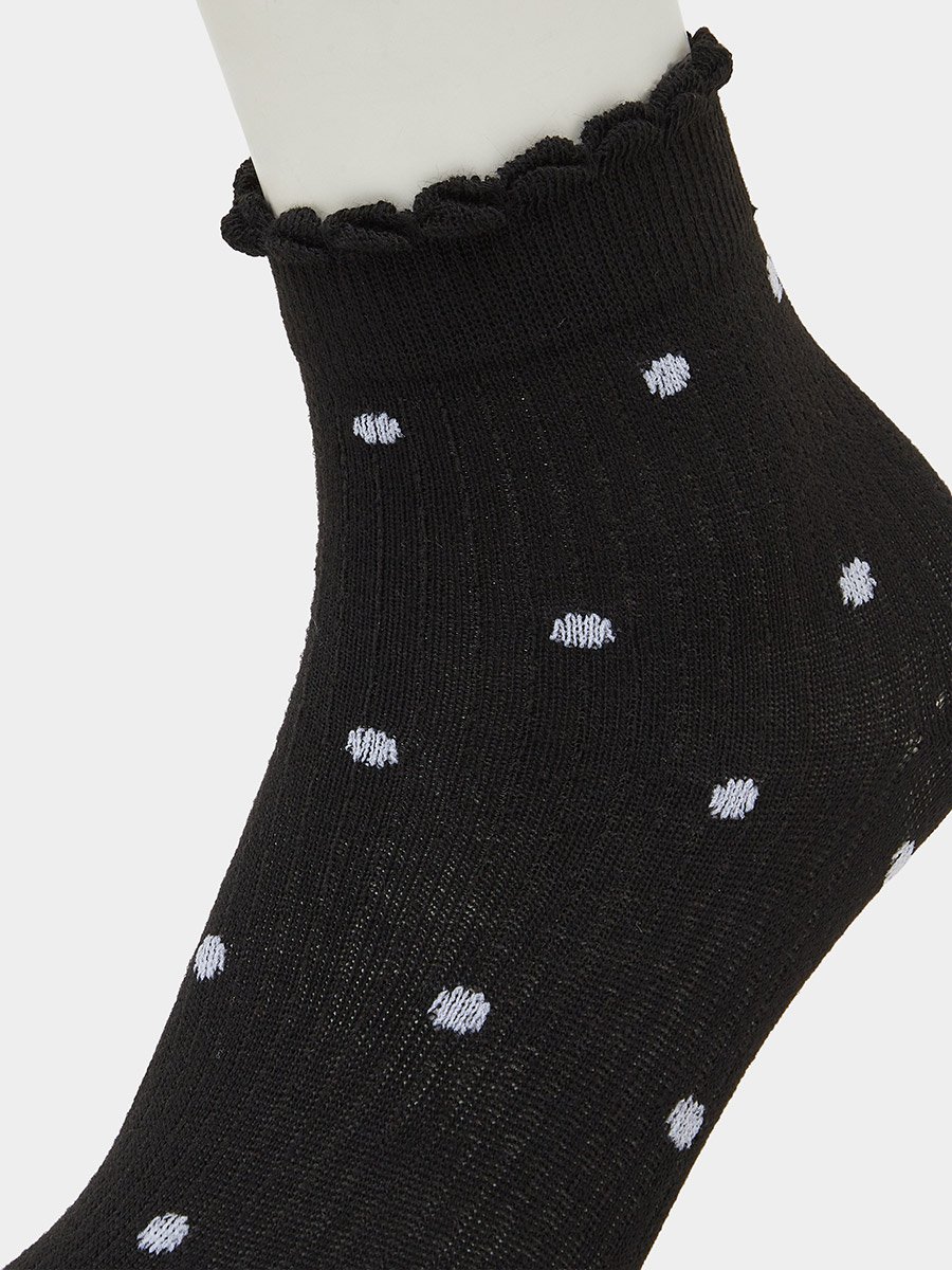 Girls Pack of 5 - Polka Dot Ankle Socks
