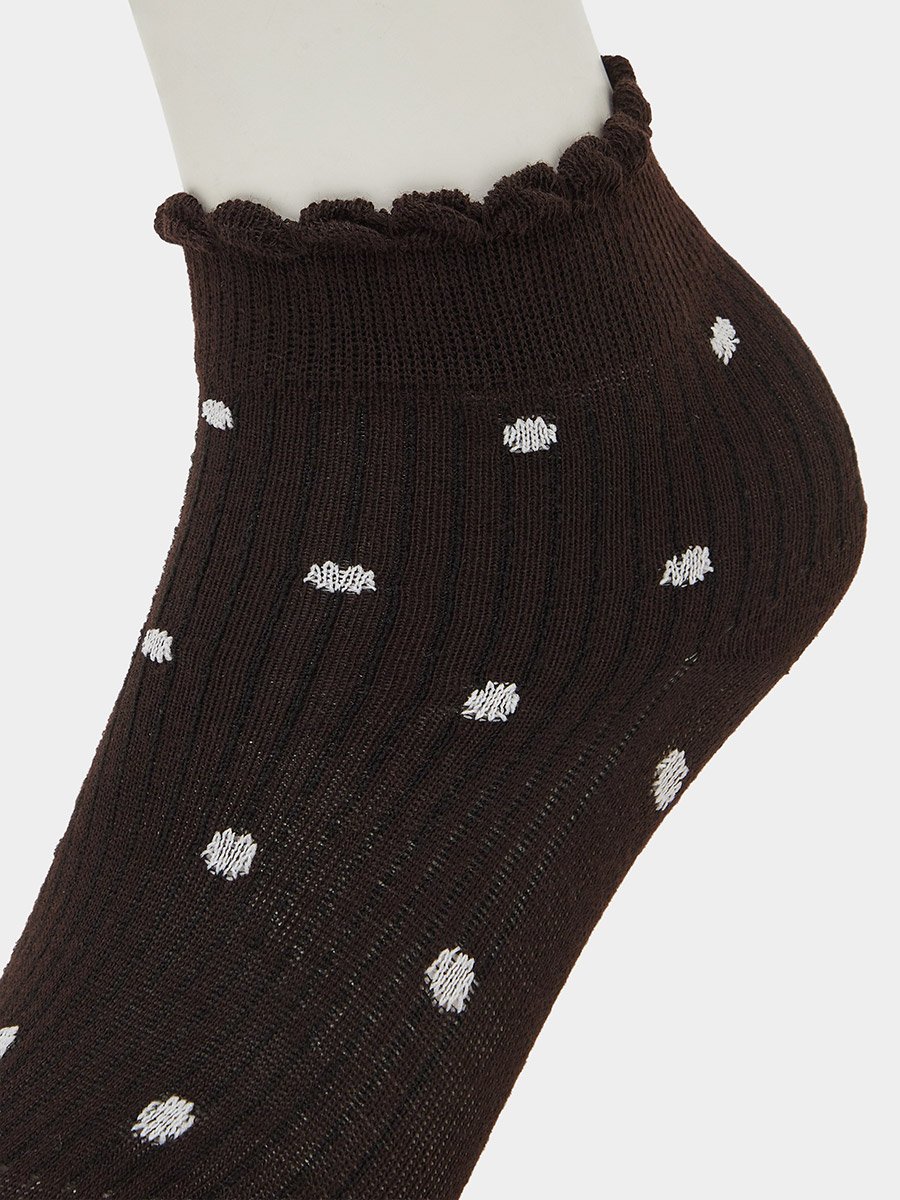 Girls Pack of 5 - Polka Dot Ankle Socks