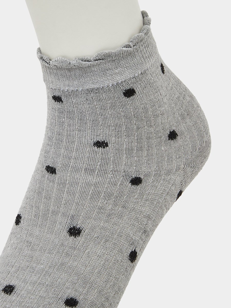 Girls Pack of 5 - Polka Dot Ankle Socks