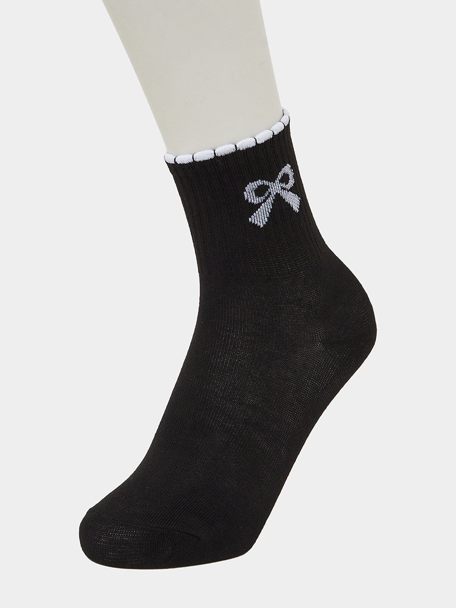Girls Pack of 5 - Bow Detail Quarter Socks