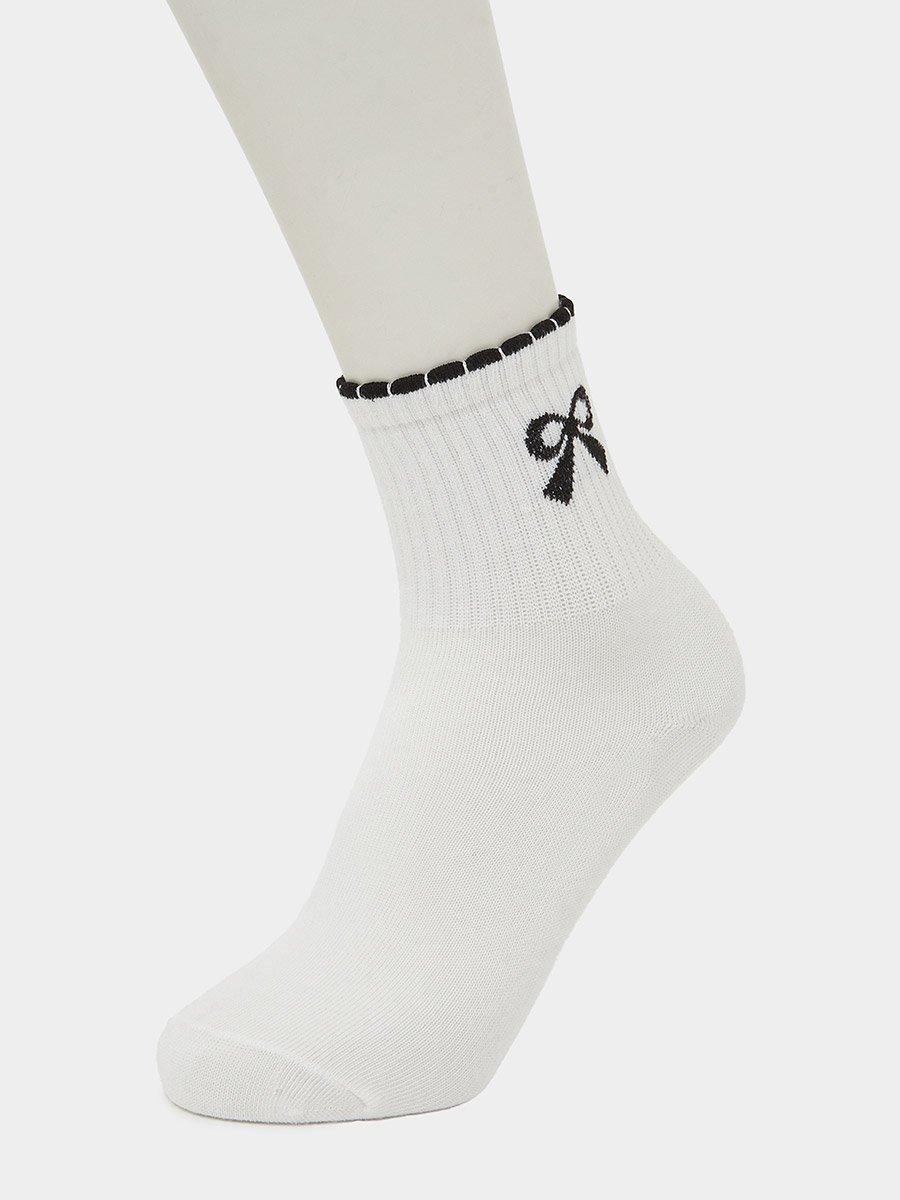 Girls Pack of 5 - Bow Detail Quarter Socks