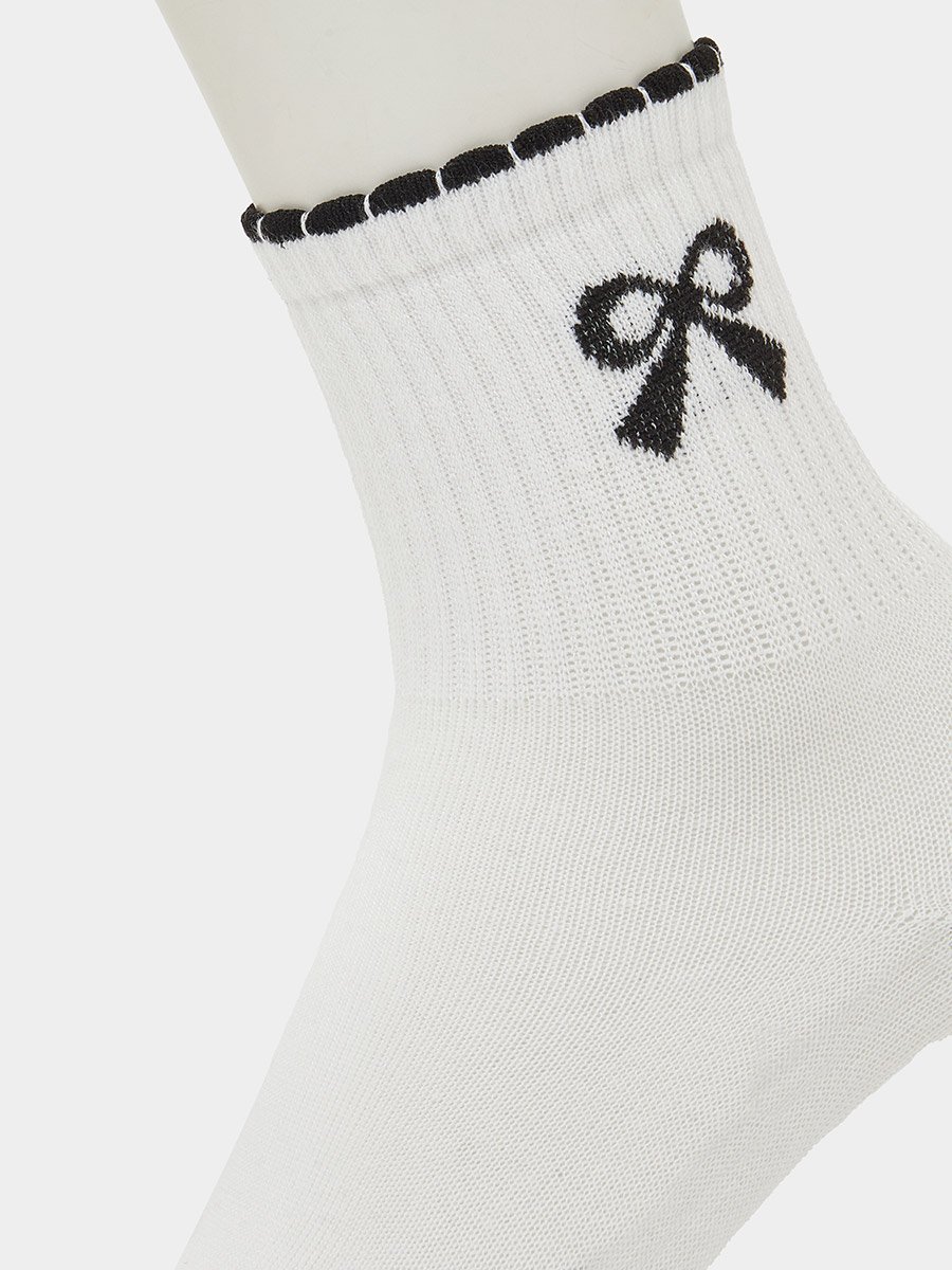 Girls Pack of 5 - Bow Detail Quarter Socks
