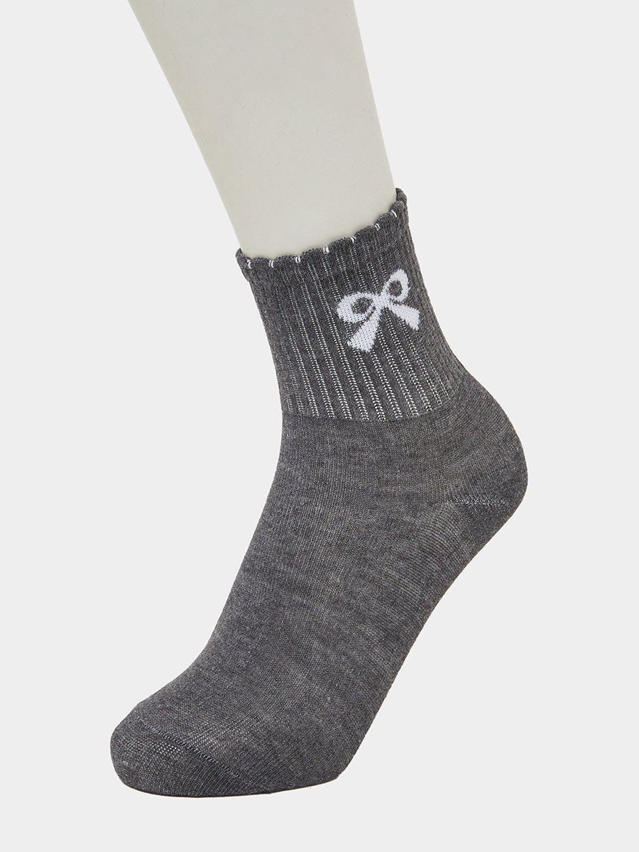 Girls Pack of 5 - Bow Detail Quarter Socks