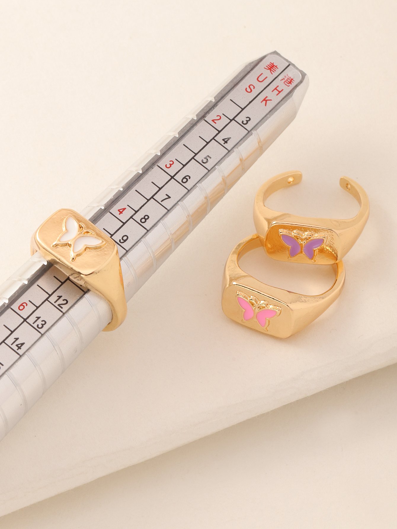 Girls Set of 3 - Butterfly Rings