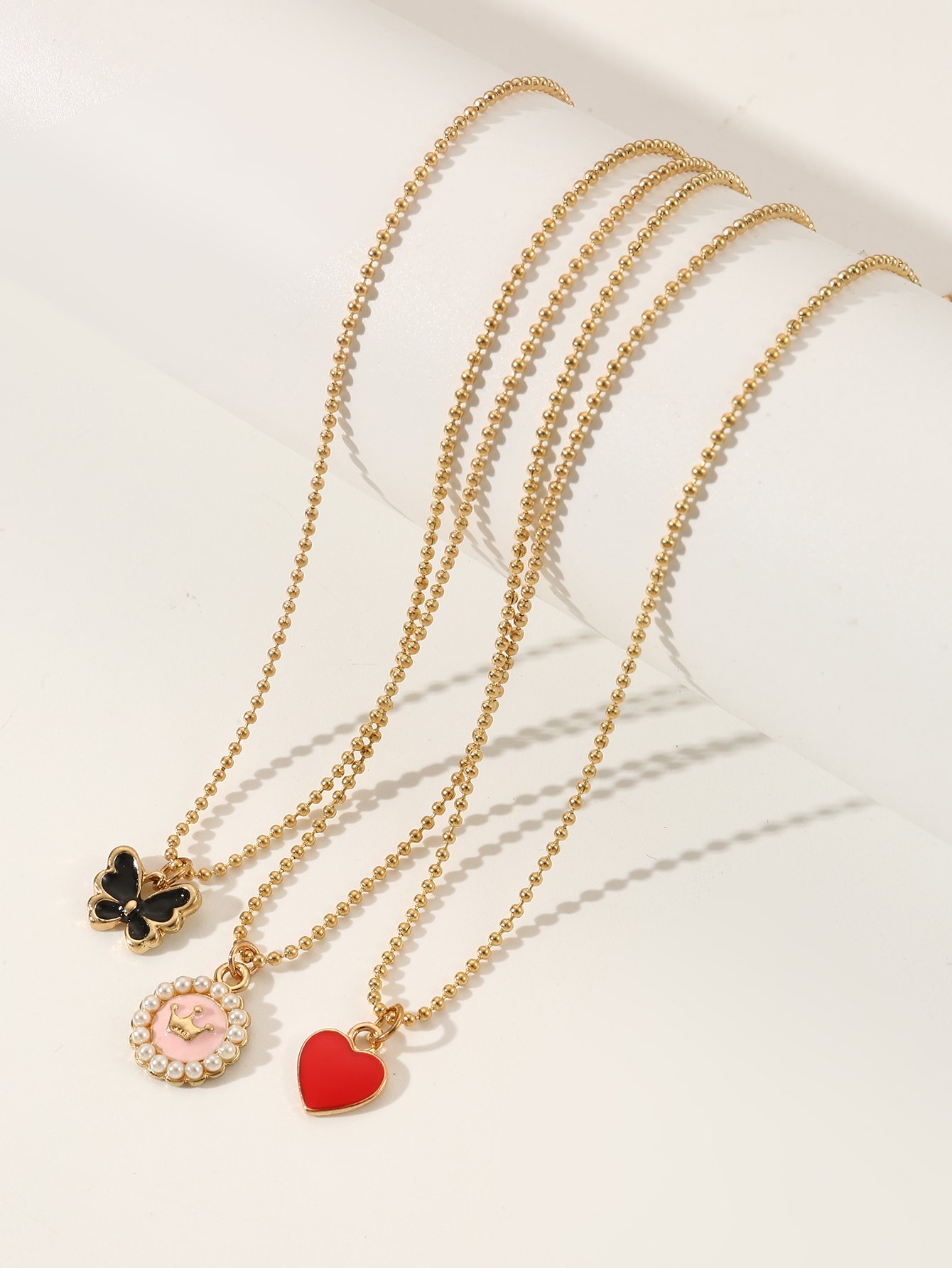 طقم قلادات بدلايات للبنات - 3 قطع