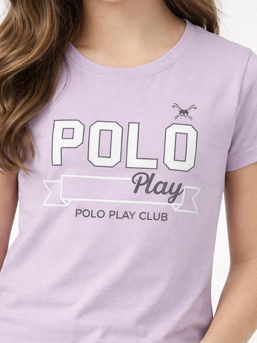 Teen Girls Graphic Logo Crew Neck T-Shirt