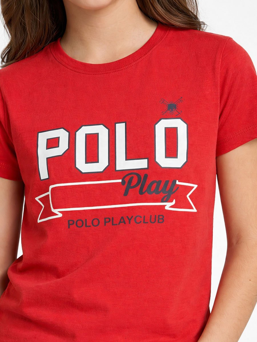 Teen Girls Graphic Logo Crew Neck T-Shirt