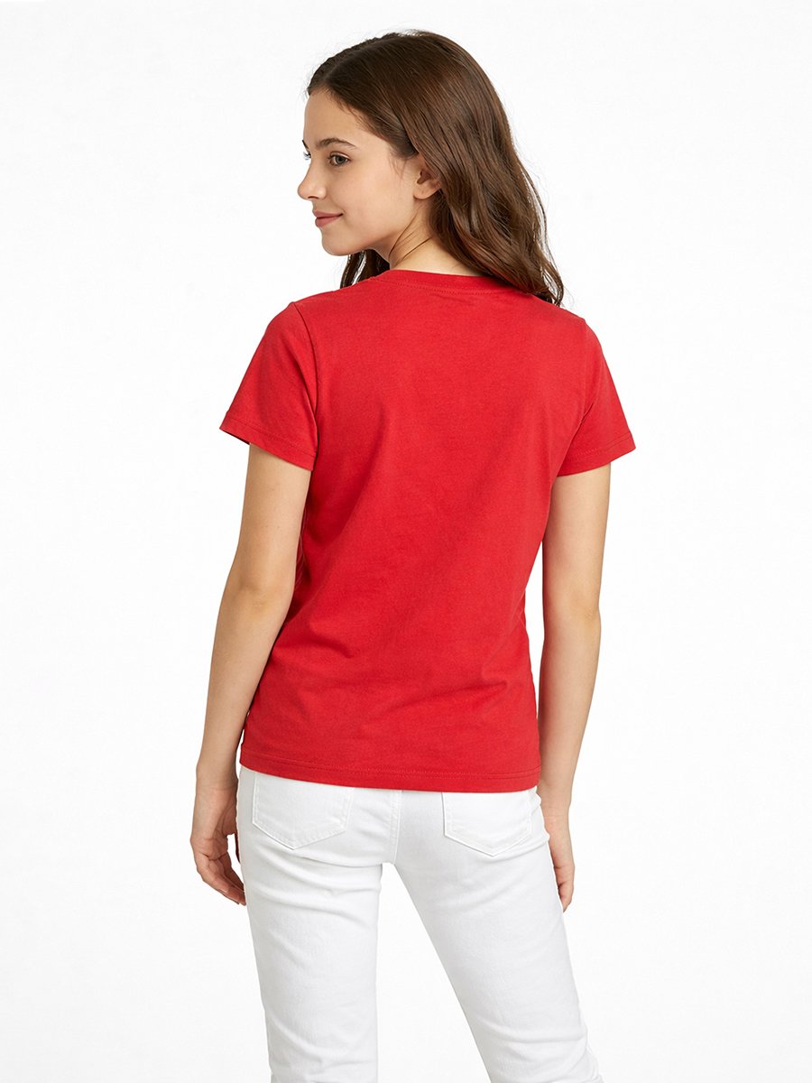 Teen Girls Graphic Logo Crew Neck T-Shirt