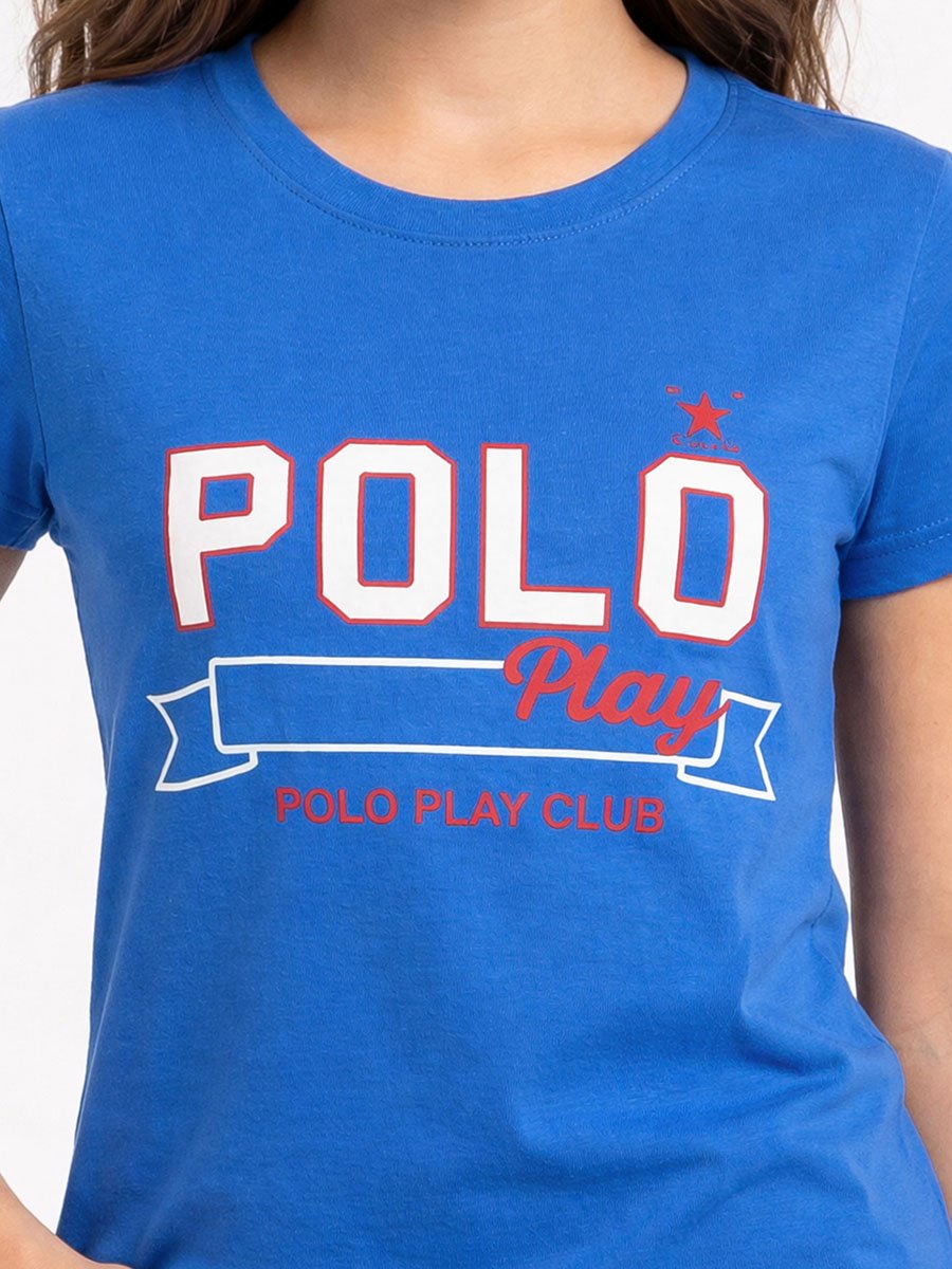 Teen Girls Graphic Logo Crew Neck T-Shirt