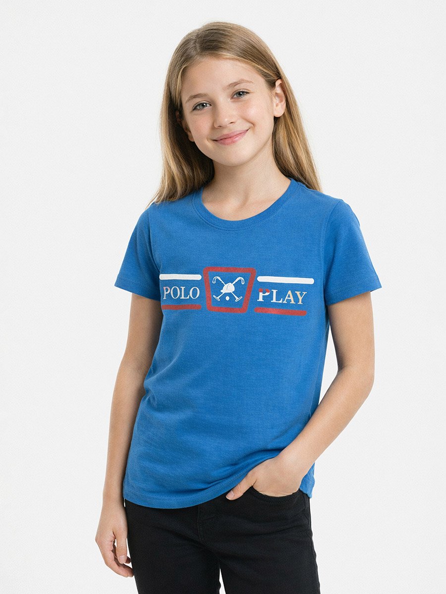 Teen Girls Graphic Logo Crew Neck T-Shirt