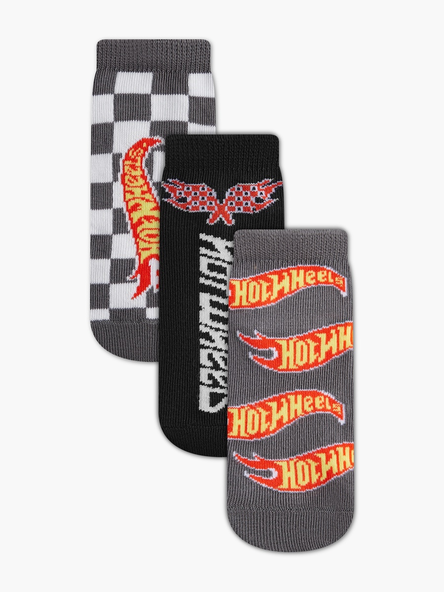 Hot Wheels Detail Ankle Length Socks - Set of 3