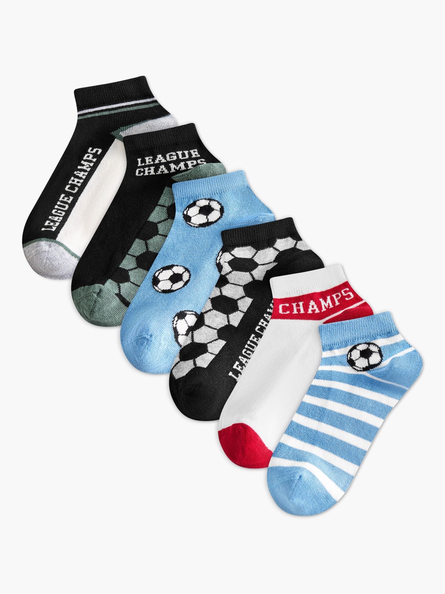 Pack of 7 Boys Football Print Socks