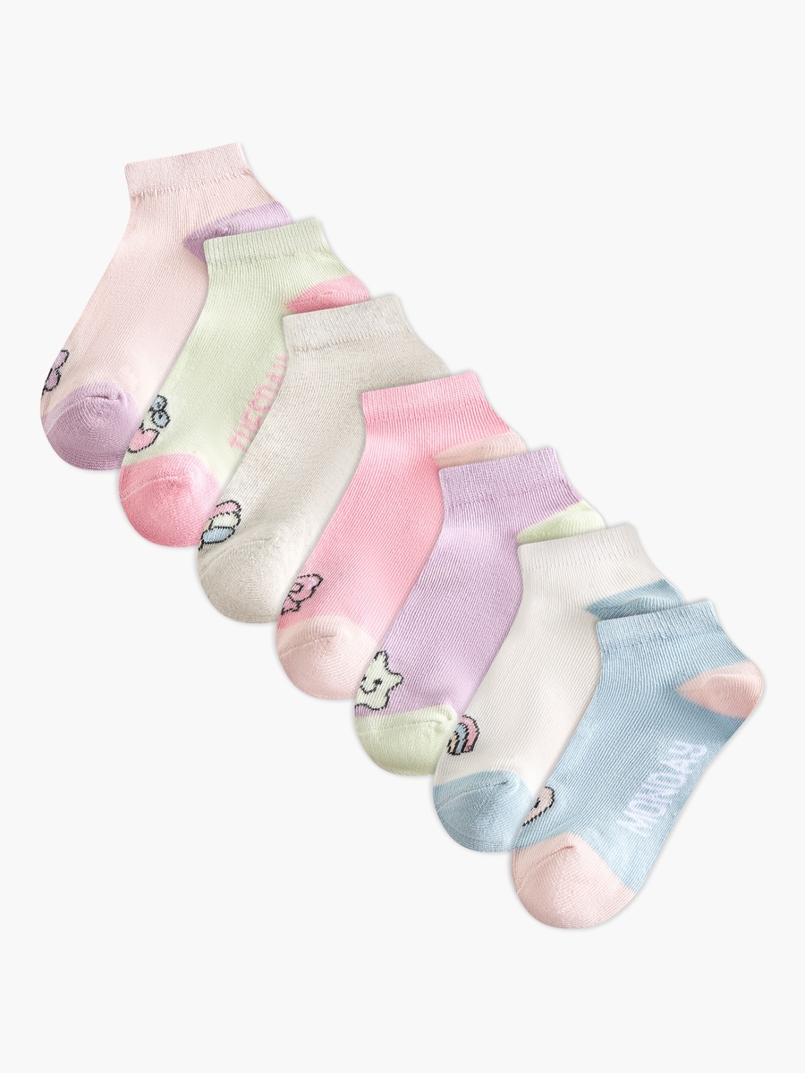 Pack of 7 Baby Girls Socks with Days of the Week Print