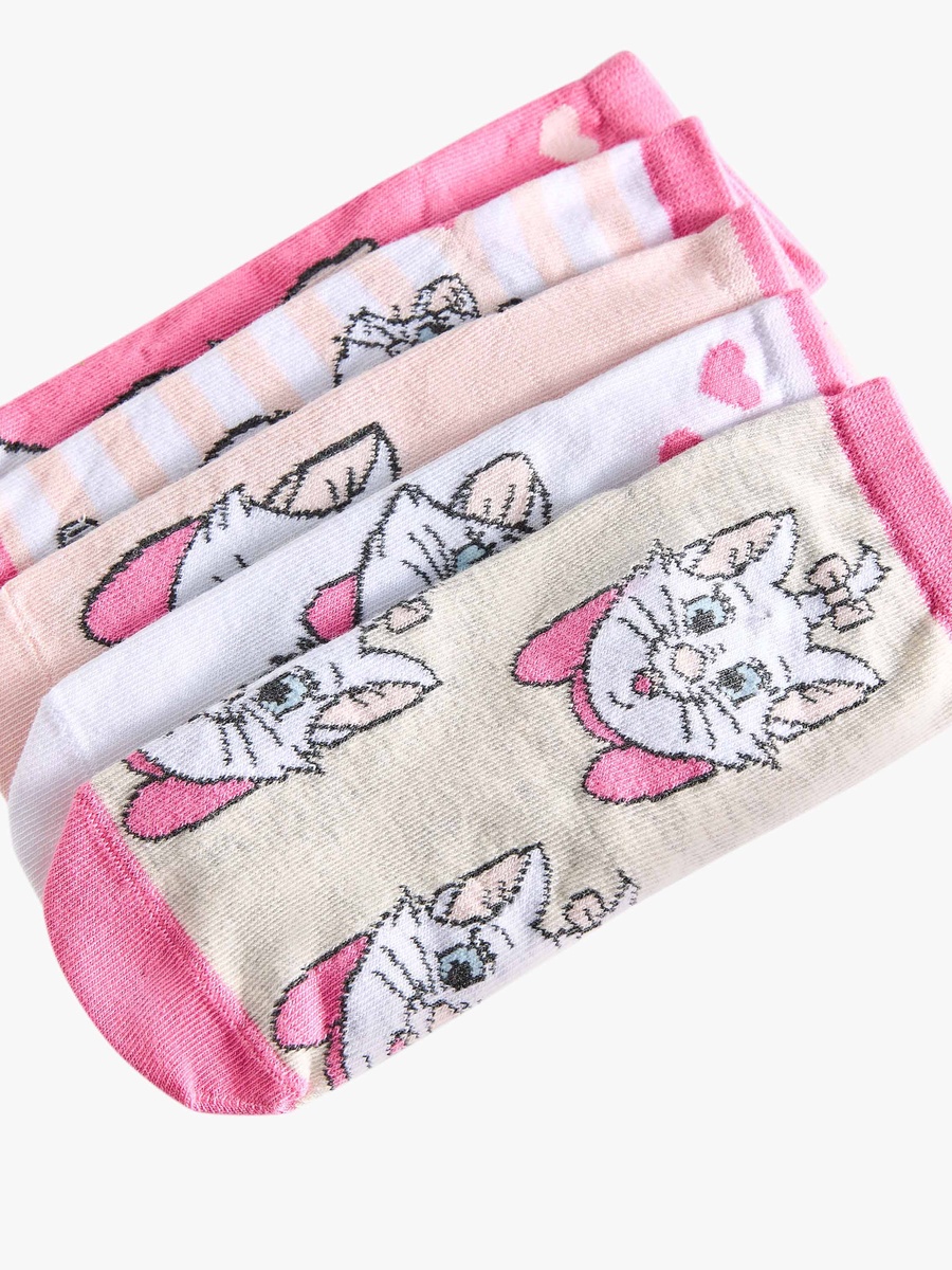 Pack of 5 Baby Girls Socks with Marie Print
