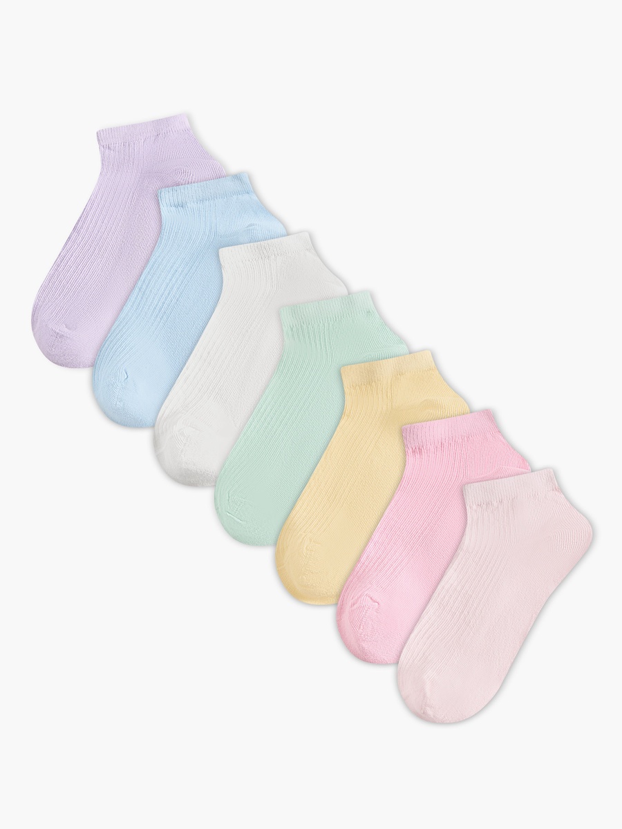 Pack of 7 Baby Girls Textured Socks