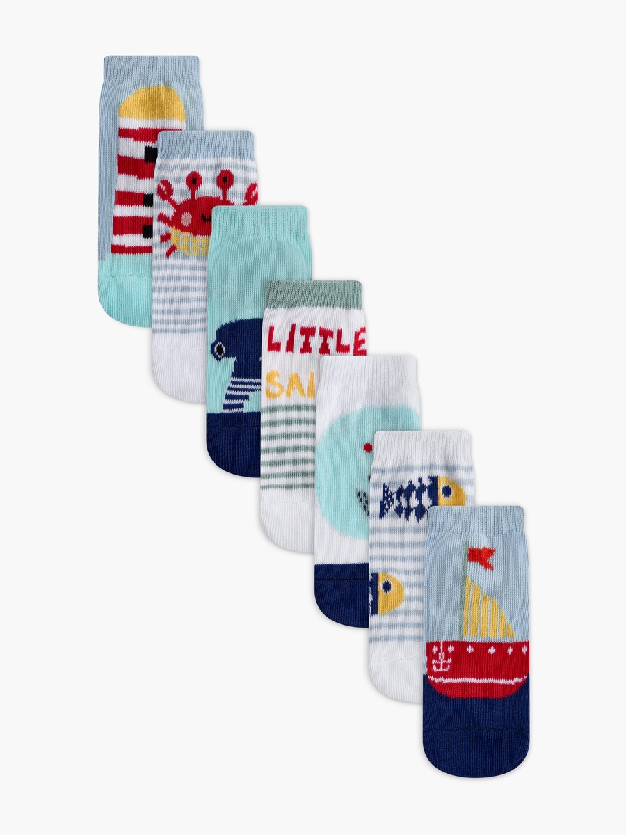 Nautical Print Socks - Set of 7