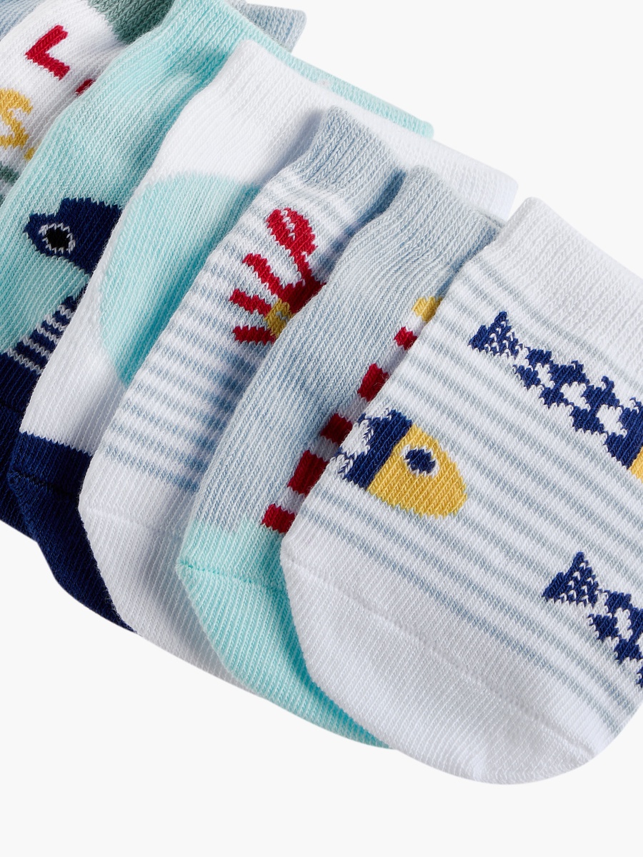 Nautical Print Socks - Set of 7