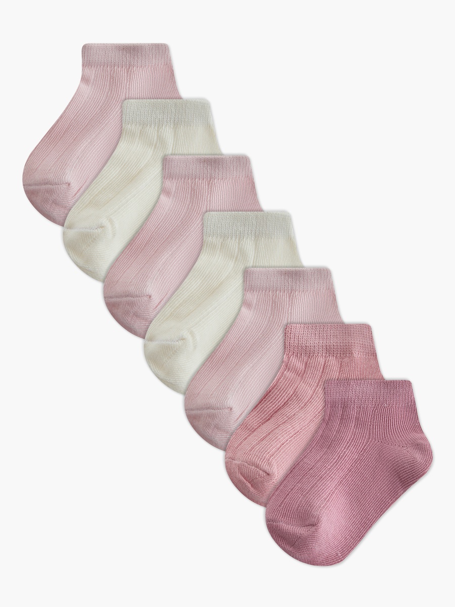 Pack of 7 Baby Boys Ribbed Socks