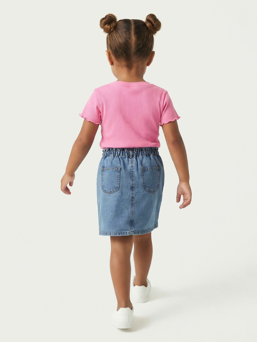 Mini Denim Skirt with Hello Kitty Print