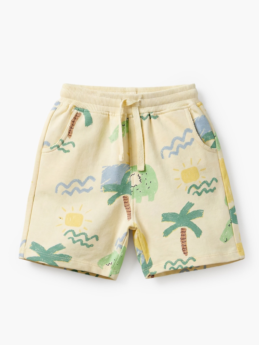 Elasticated Drawstring Waist Shorts with Alligator Print