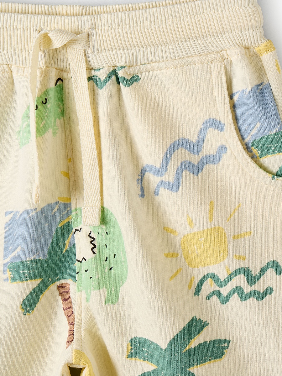 Elasticated Drawstring Waist Shorts with Alligator Print