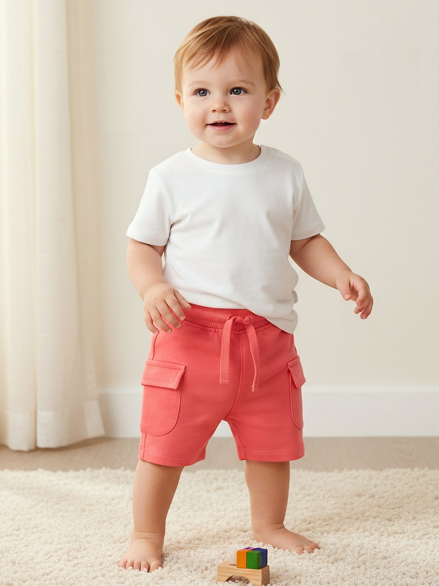 Pack of 2 Knee Length Drawstring Waist Shorts with Assorted Design