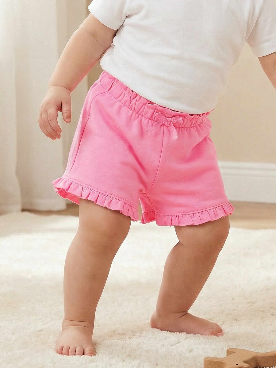 Elasticated Waist Shorts with Ruffle Hem