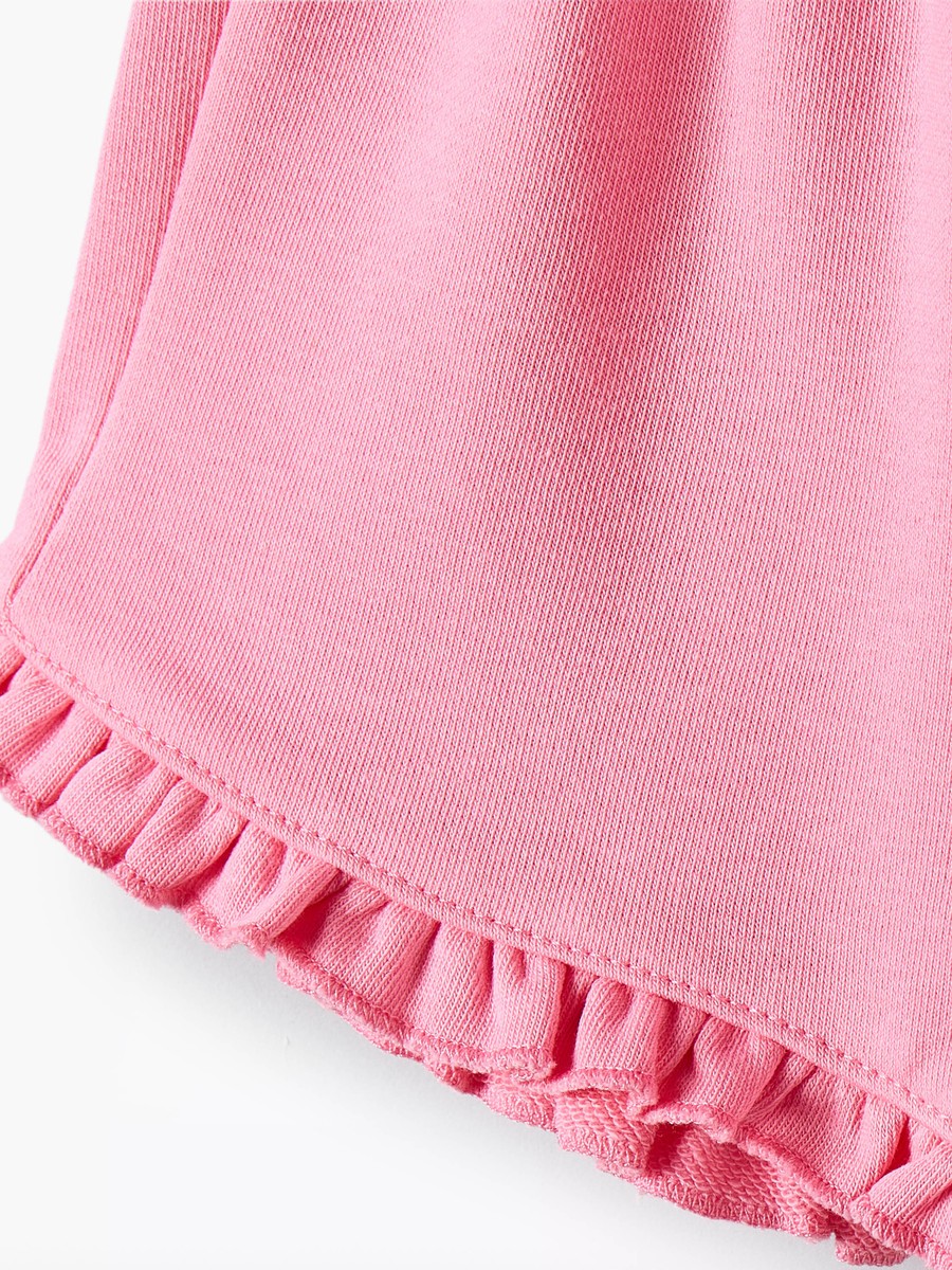 Elasticated Waist Shorts with Ruffle Hem