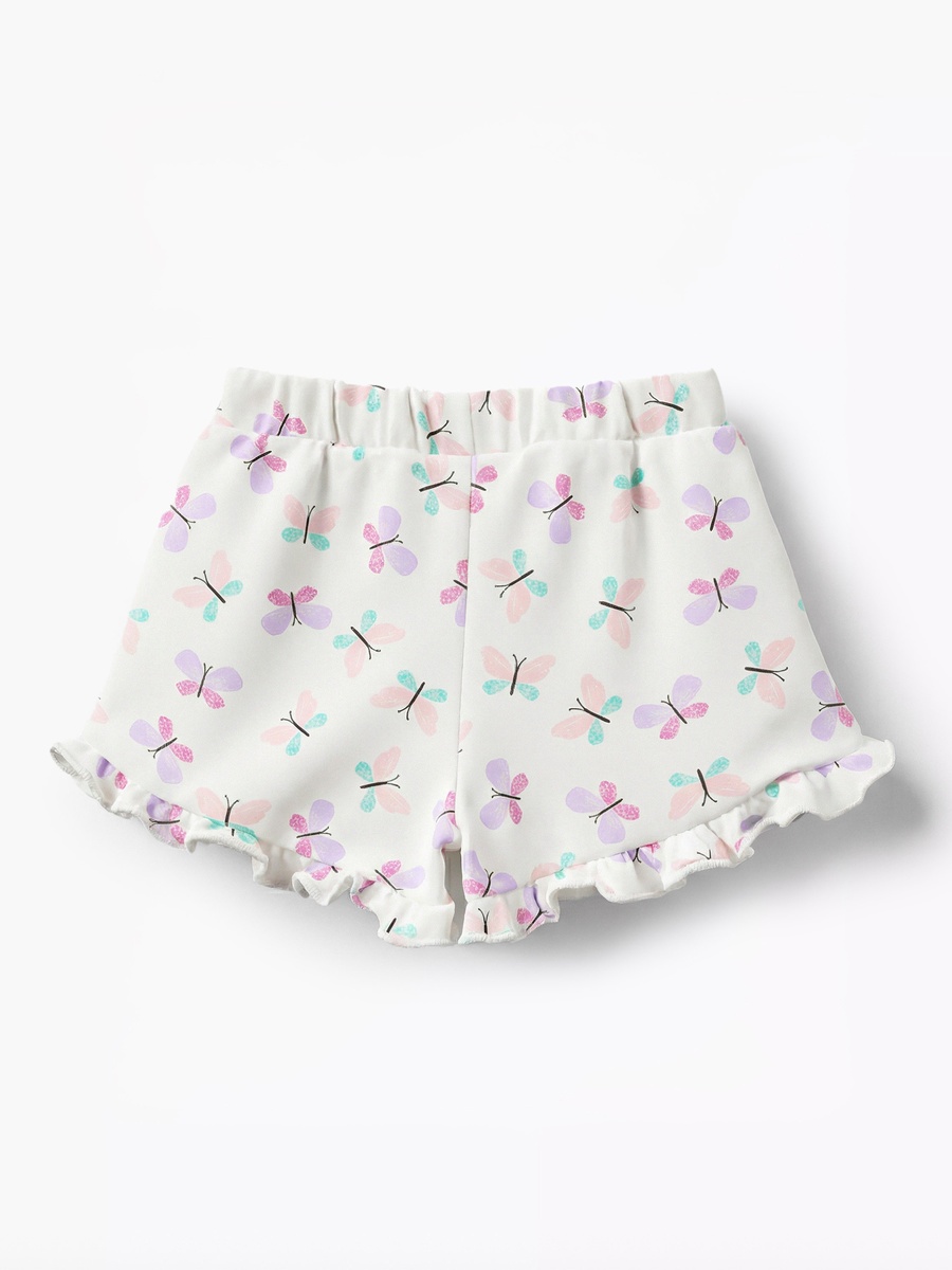 Elasticated Waist Shorts with Butterfly Print