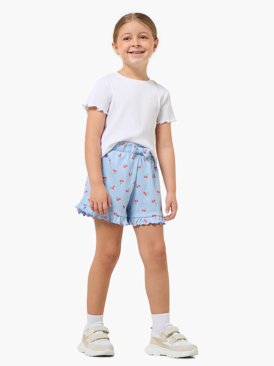 Elasticated Waist Shorts with Cherry Print