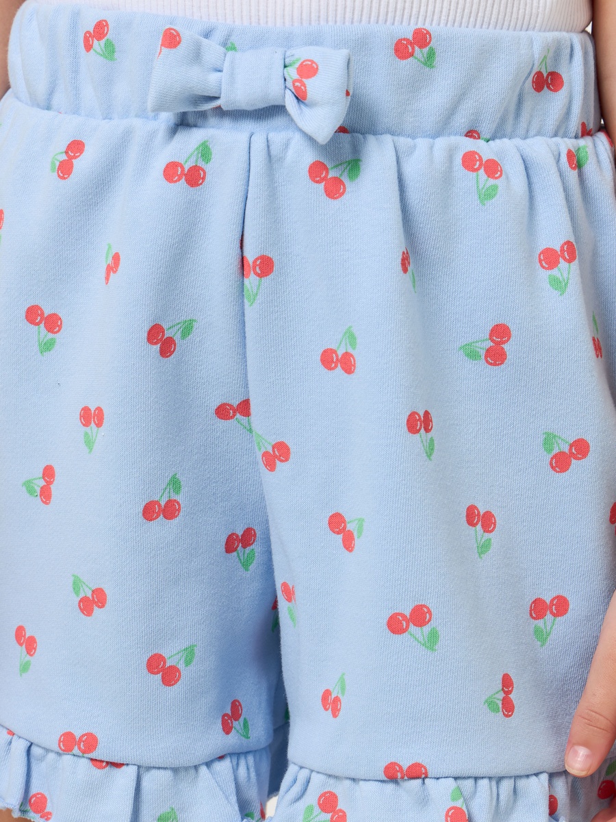 Elasticated Waist Shorts with Cherry Print
