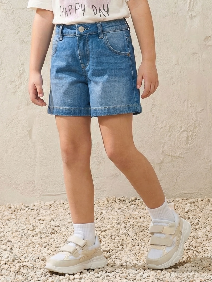 Elasticated Waist Denim Shorts with Pockets
