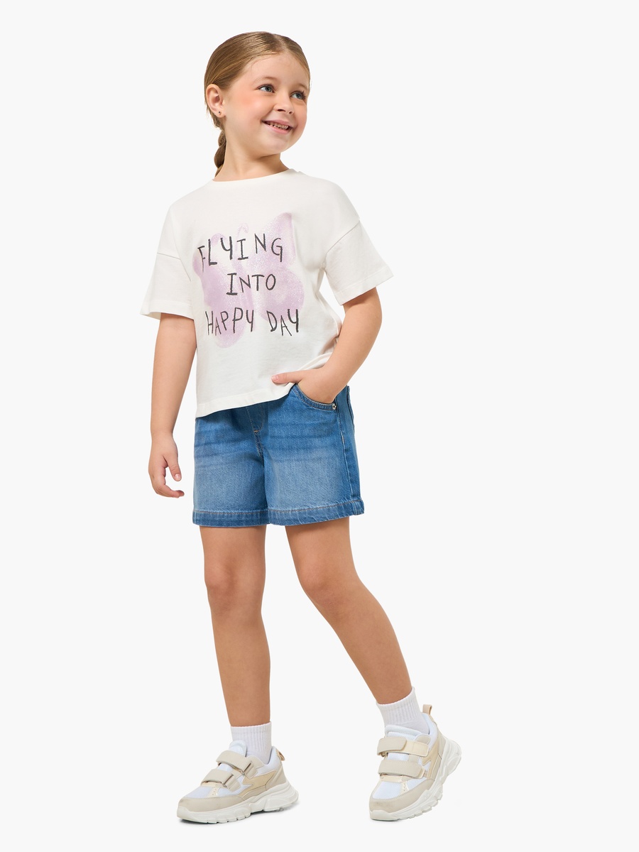 Elasticated Waist Denim Shorts with Pockets