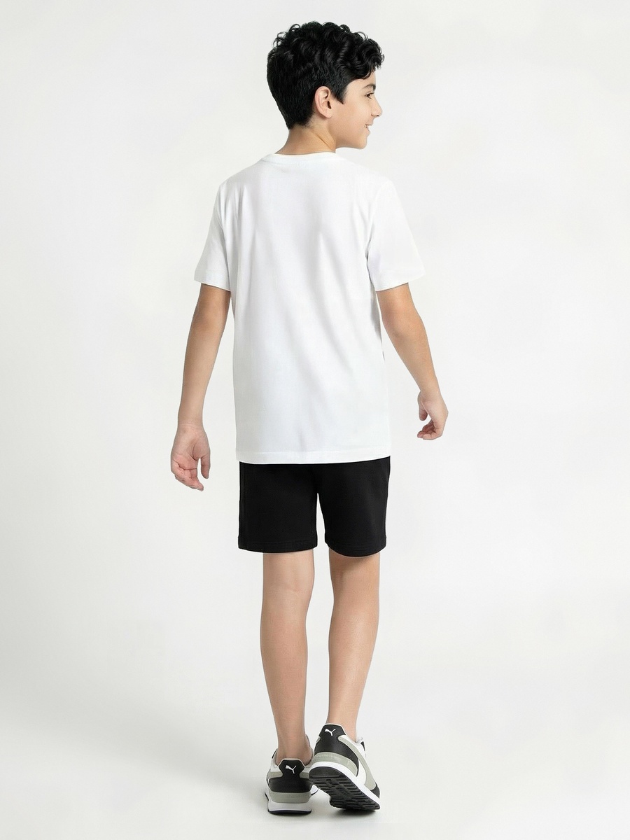 Crew Neck Short Sleeves T-Shirt and Shorts Set with Logo Print